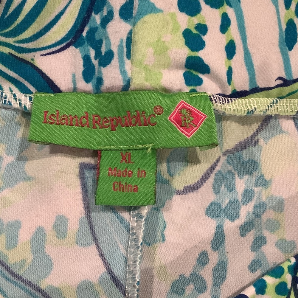 Misses/ladies Wide Legged Floral Dress Print Lounge Pants - Blue & Green - Picture 4 of 4